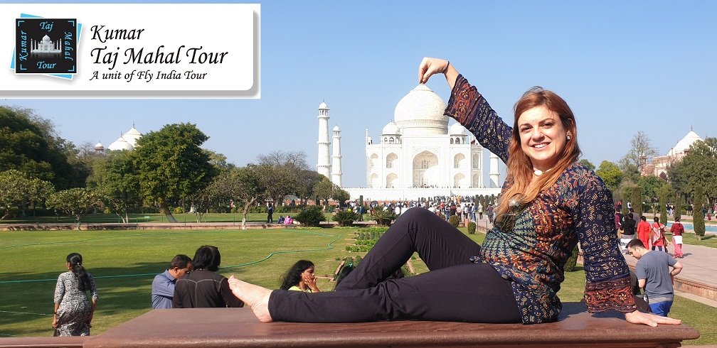 Holding the top of Taj Mahal