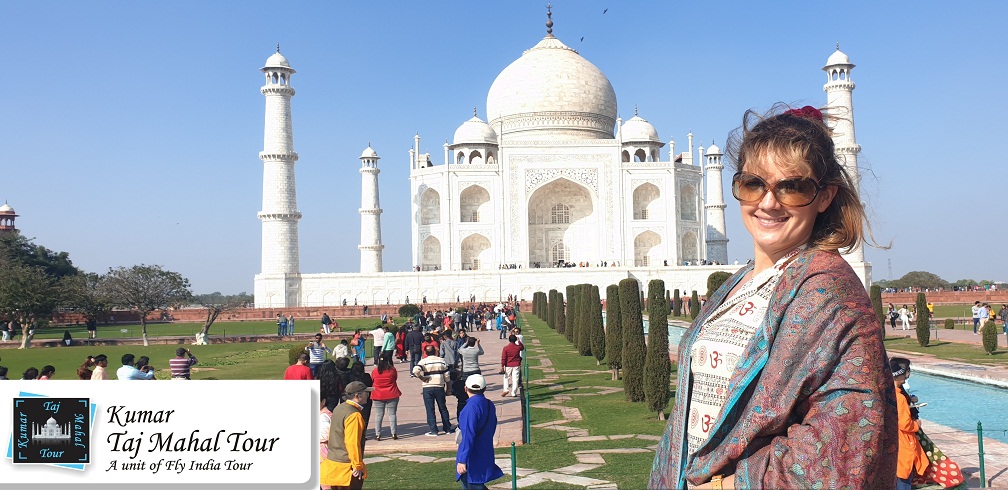 Glowing in front of Taj Mahal