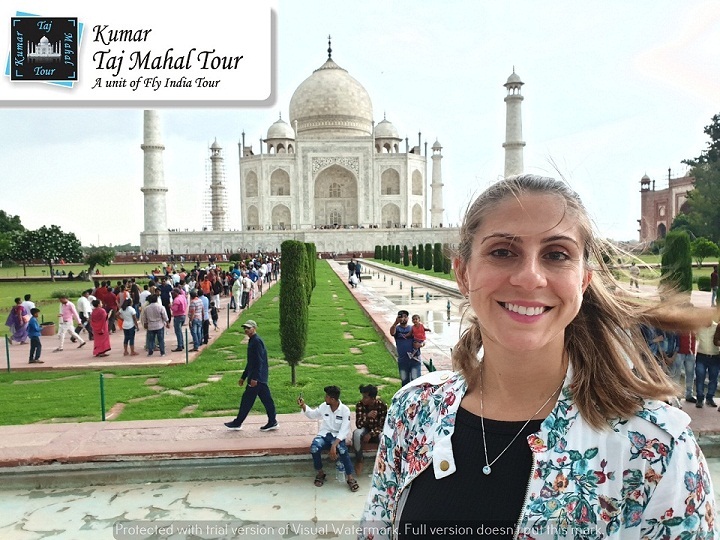 Glowing in front of Taj Mahal